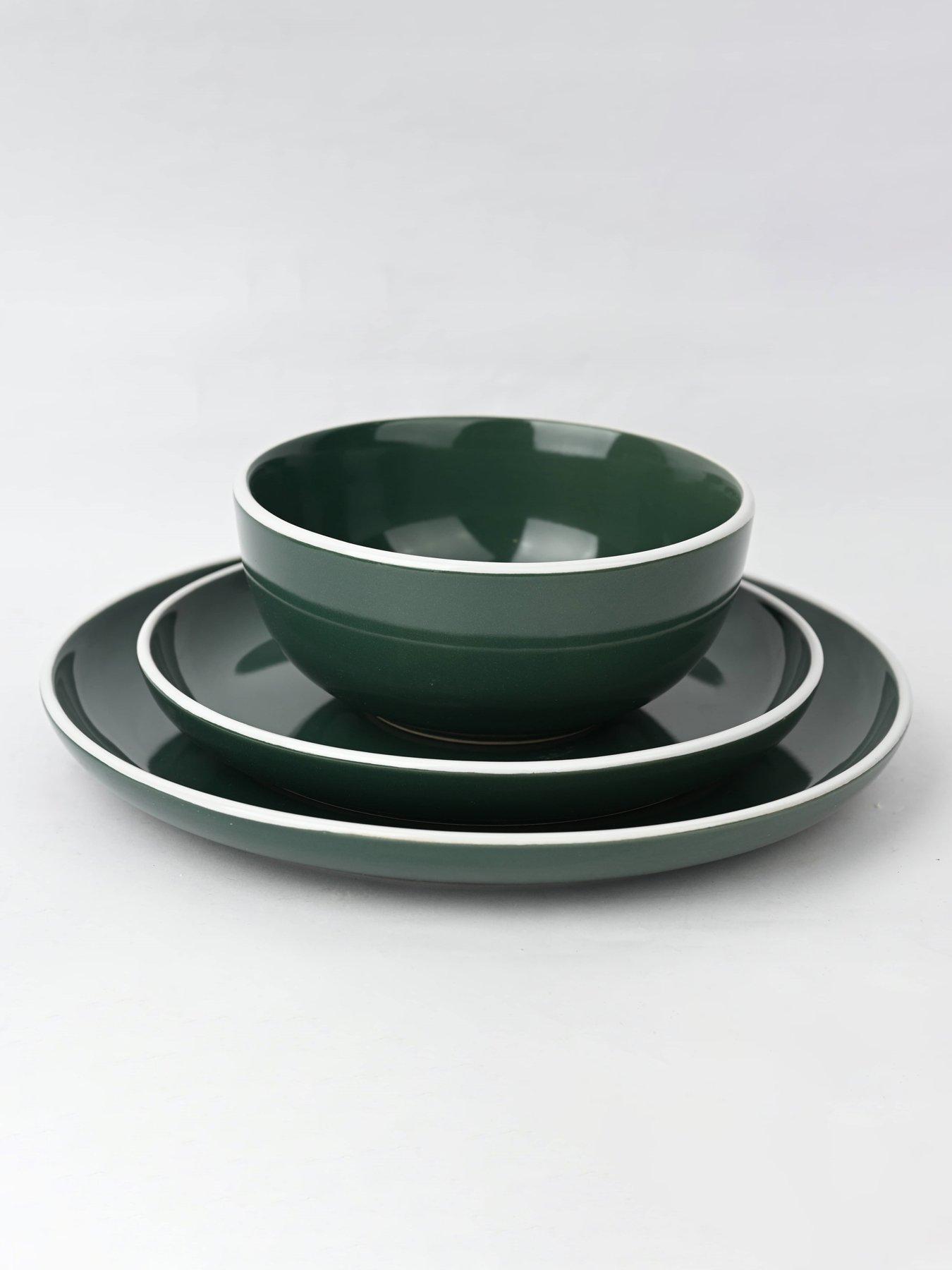 Image 4 of 6 of WATERSIDE 12-Piece Dinner Set in Emerald Green