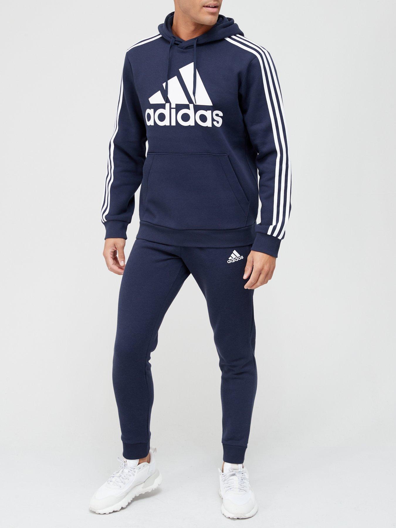 Blue Adidas Badge Of Sport Large Logo Hoodie Junior JD