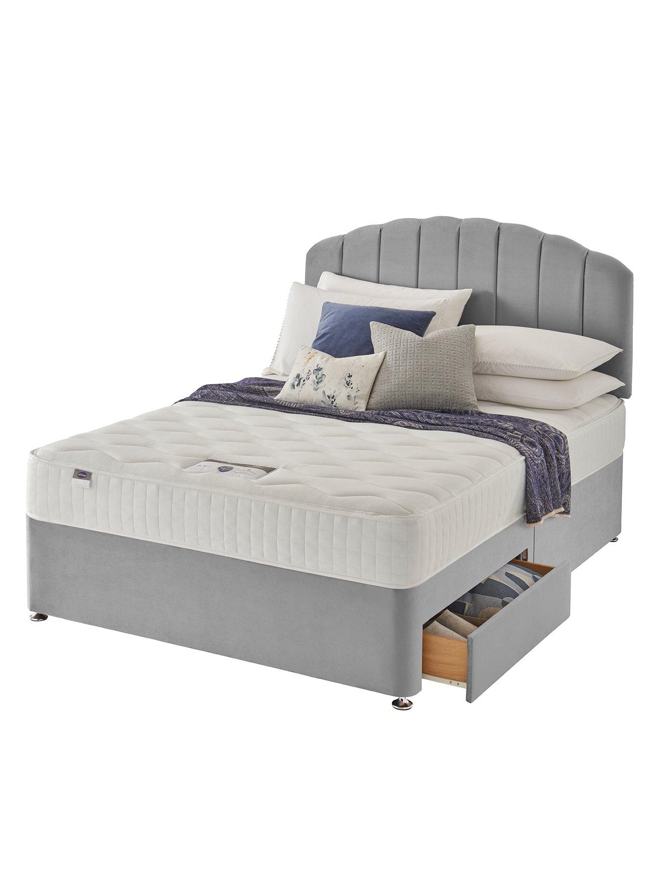 Silentnight Ava 1000 Pocket Memory. Medium Firm, Divan Bed (Headboard Included) - Velvet