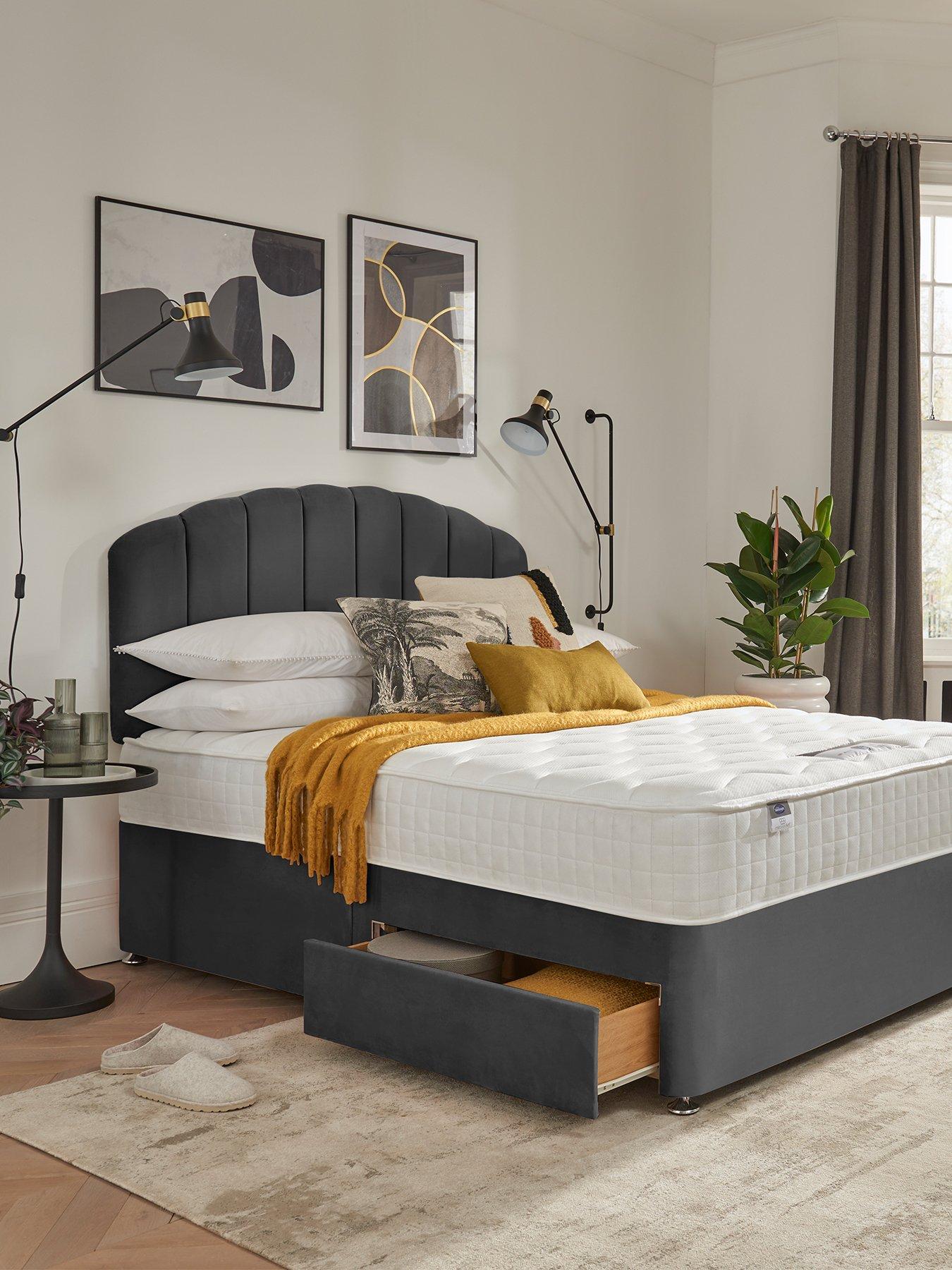 Image 1 of 7 of Silentnight Ava 1000 Pocket Memory. Medium Firm, Divan Bed (Headboard Included) - Velvet