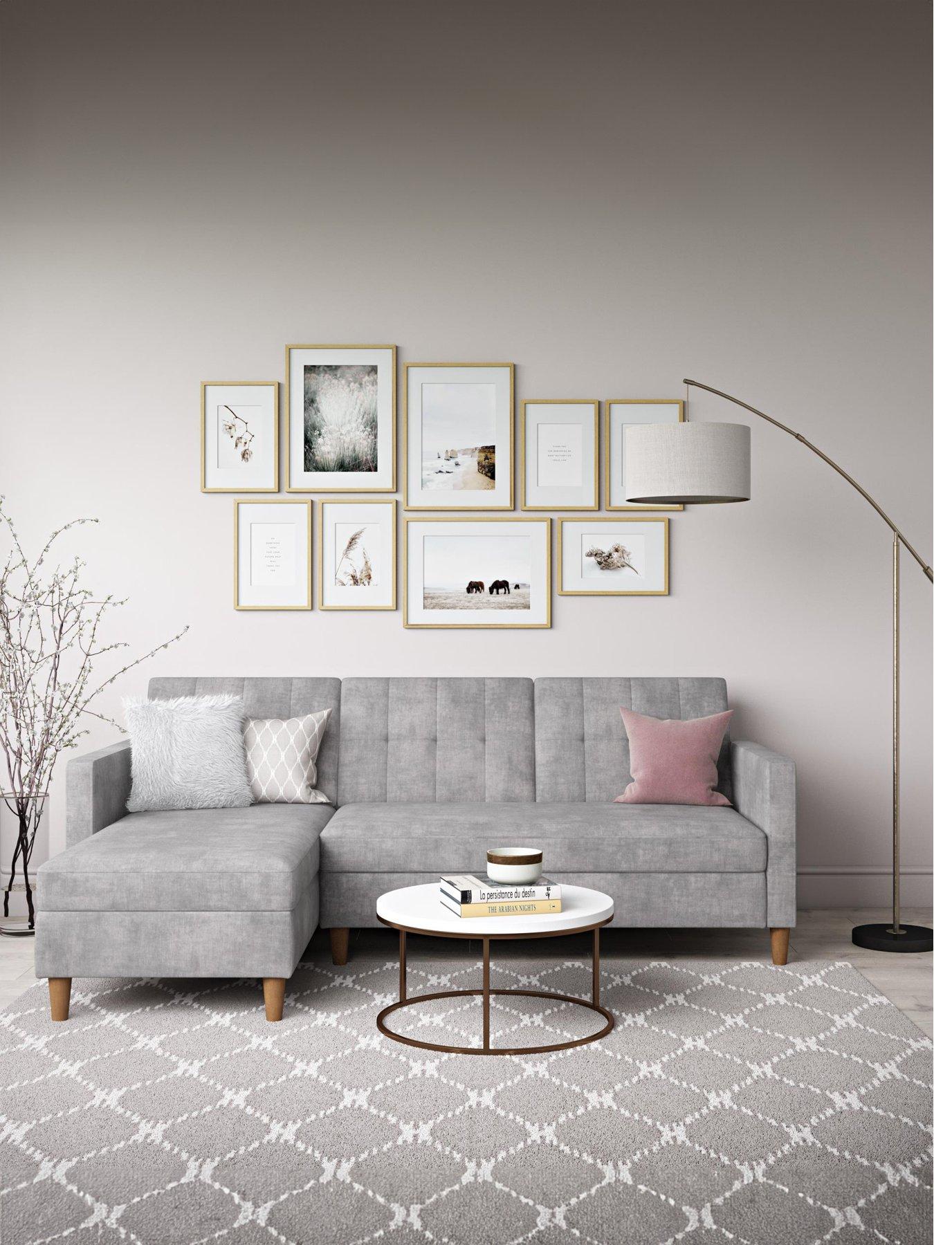 Novogratz Hartford Corner Sofa Bed Chaise with Storage - Left or Right Hand Side