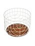  image of white-wire-basket-wth-wood-base