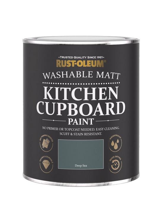 front image of rust-oleum-kitchen-cupboard-paint-deep-sea-750ml