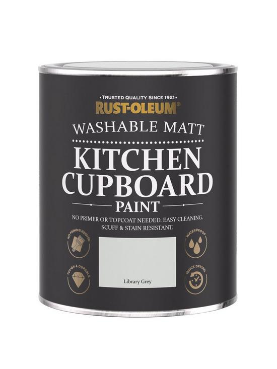 front image of rust-oleum-kitchen-cupboard-paint-library-grey-750ml