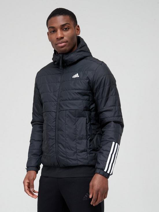 front image of adidas-itavic-light-hood-jacket-black