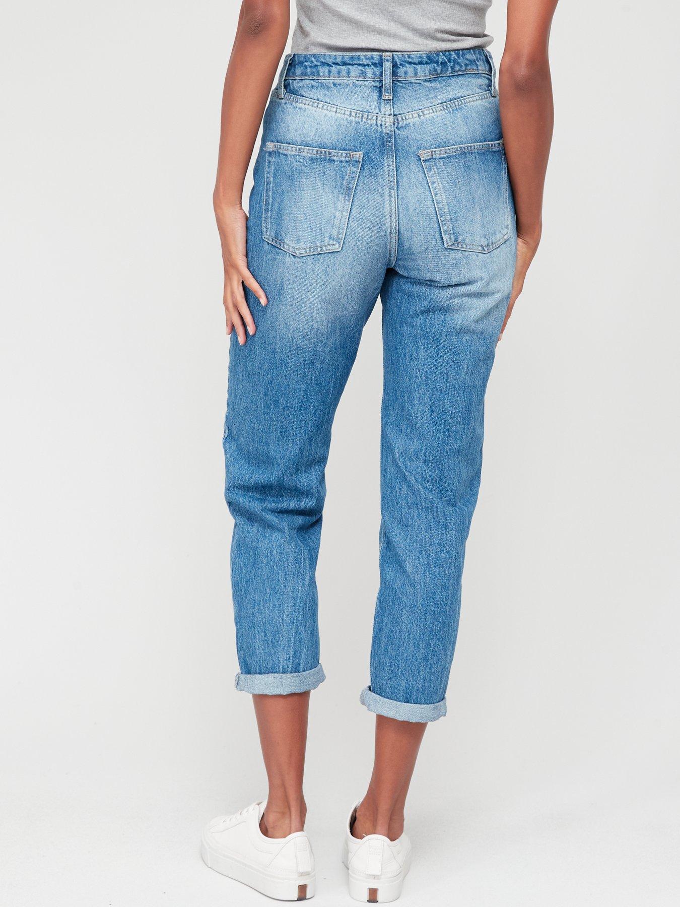 stillFront image of v-by-very-mom-high-waist-jean-mid-wash-blue