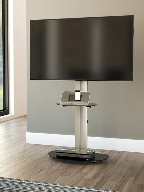 avf-eno-oval-600nbsppedestal-tvnbspstand-silverblack-fits-up-to-55-inch-tv