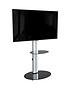  image of avf-eno-oval-600nbsppedestal-tvnbspstand-silverblack-fits-up-to-55-inch-tv