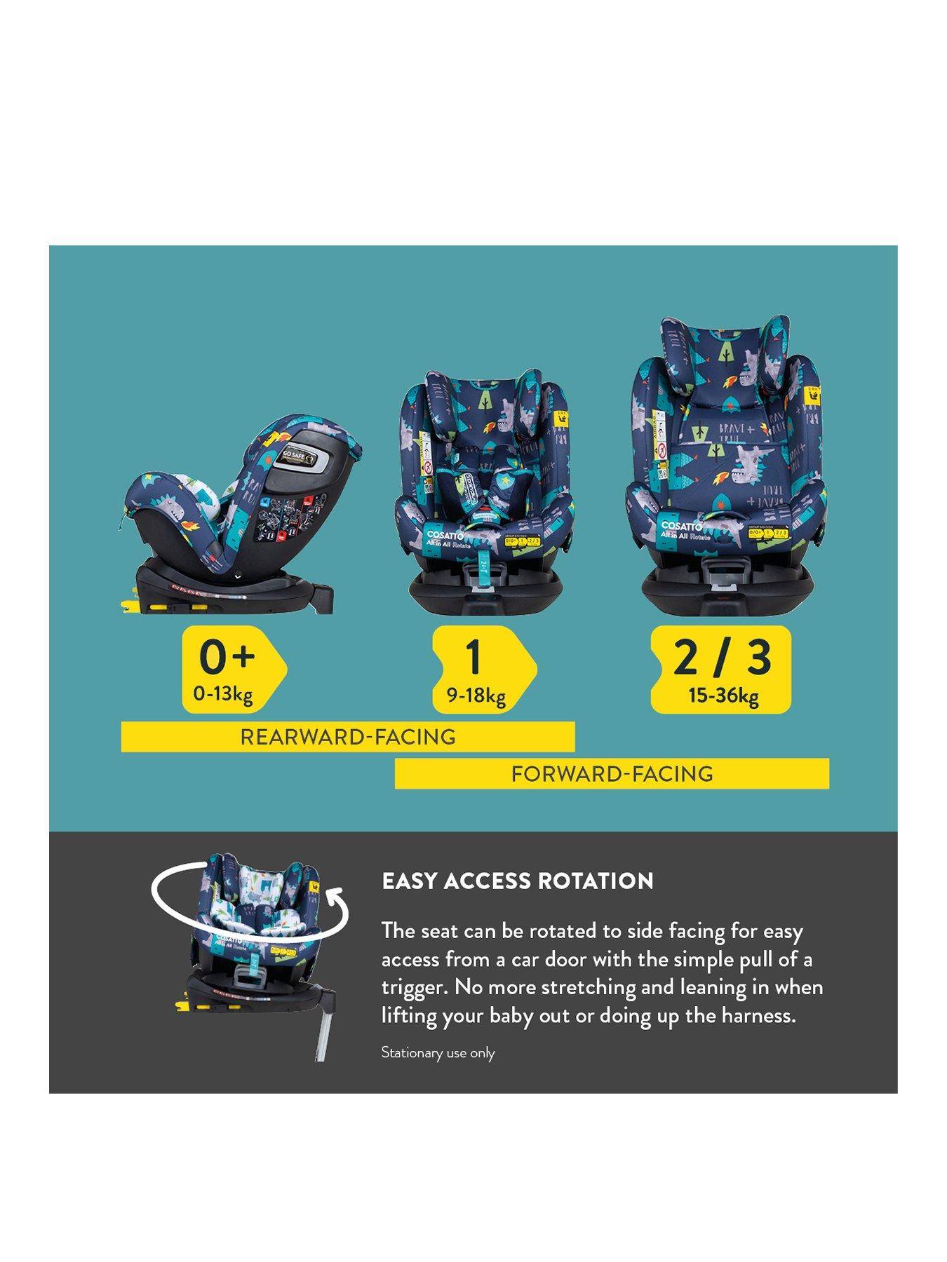 Image 3 of 7 of Cosatto All in All 360 Rotate 0+/1/2/3 ISOFIX Birth To 12 Years Car Seat - Dragon Kingdom