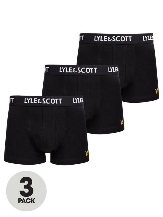 front image of lyle-scott-barclay-3-pack-trunk-black