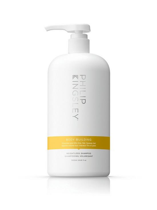 front image of philip-kingsley-body-building-weightless-shampoo-1000ml