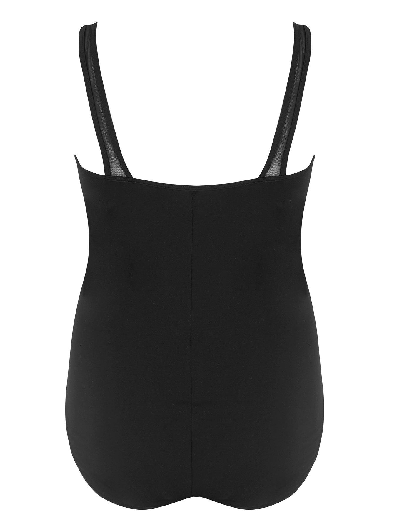stillFront image of yours-mesh-swimsuit-black