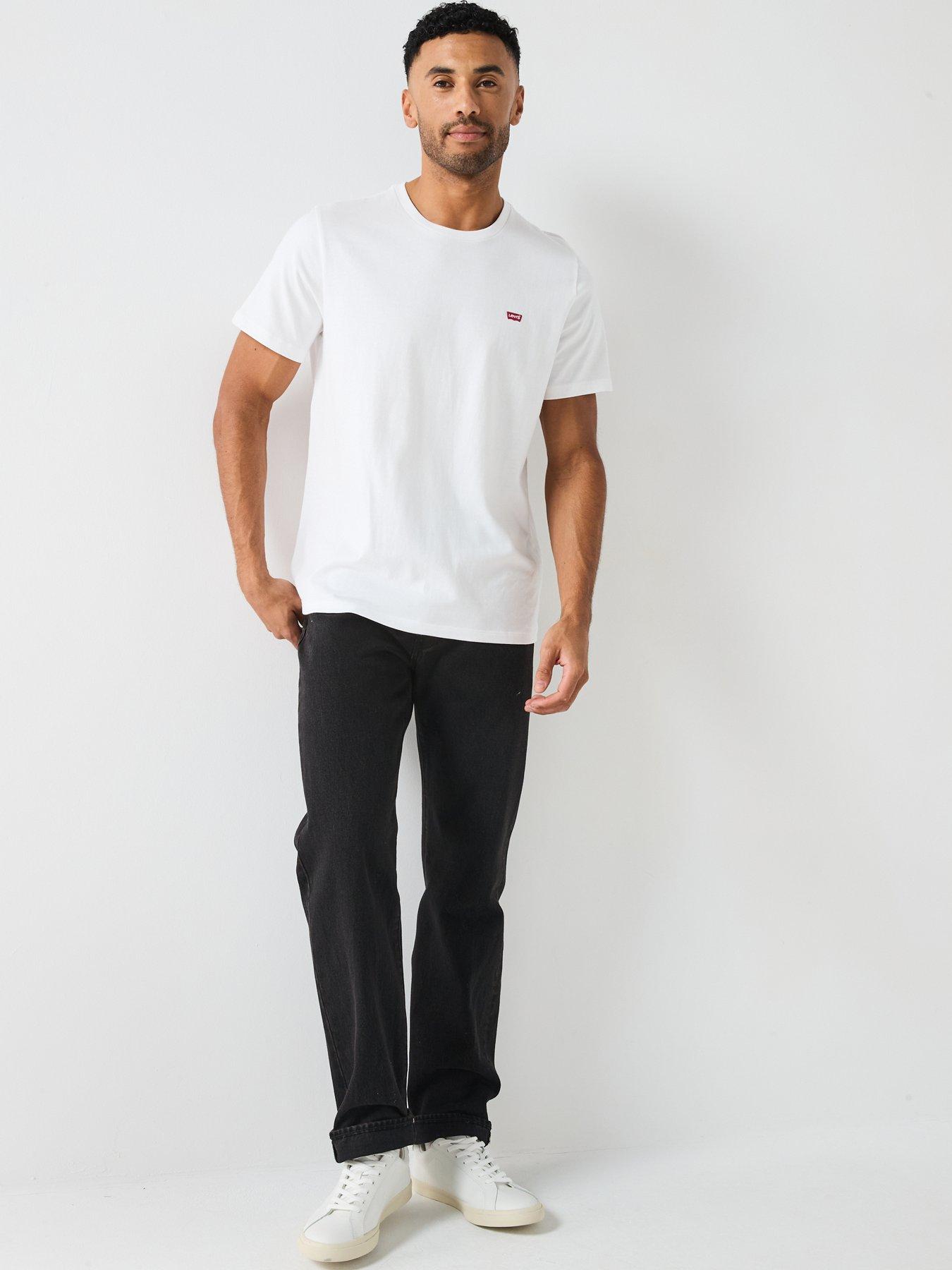Image 3 of 4 of Levi's Mens Regular Fit Original Logo Crew Neck T-Shirt - White