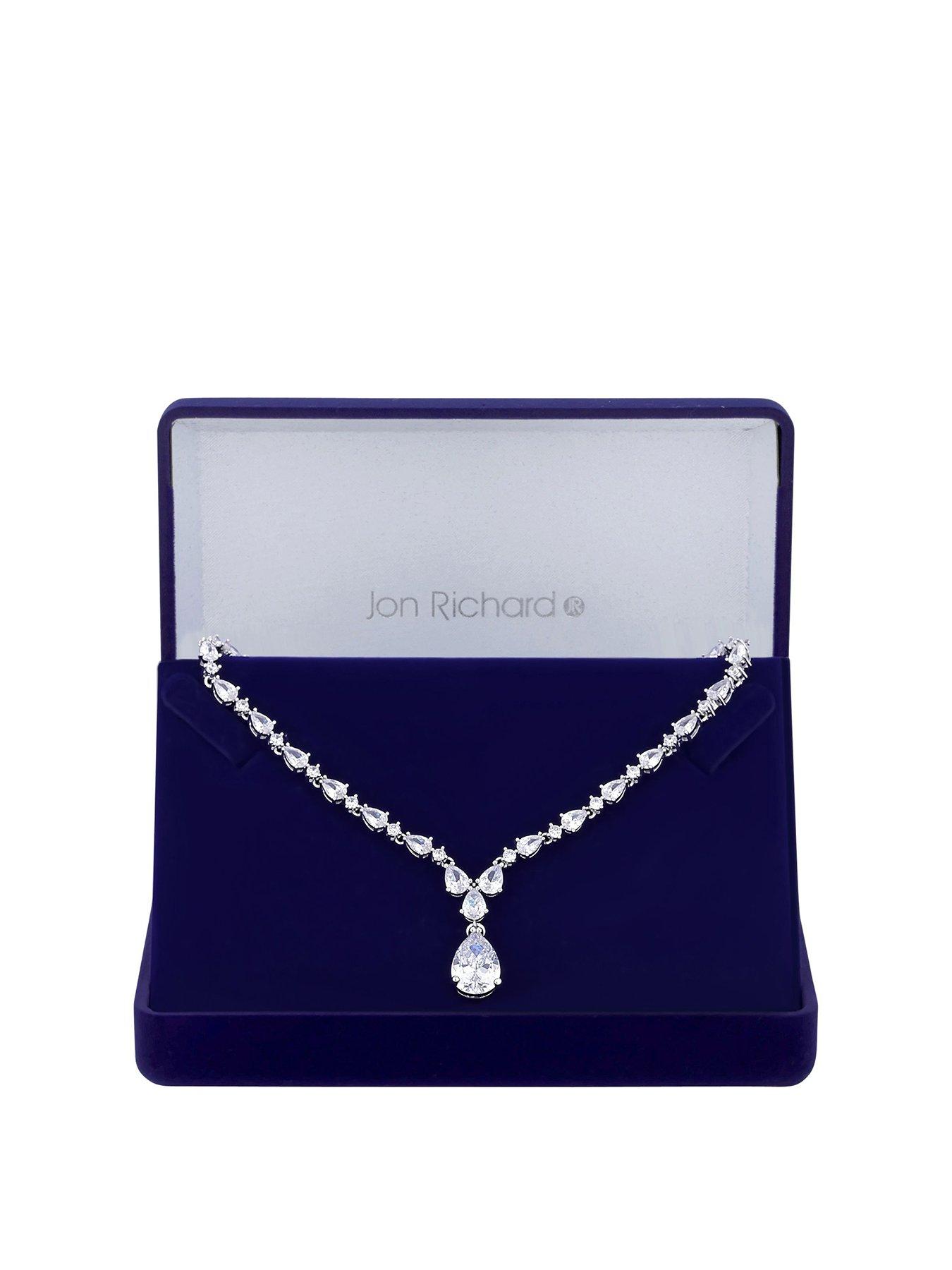 Image 1 of 1 of Jon Richard Cubic Zirconia Crystal Pear Y Drop Necklace