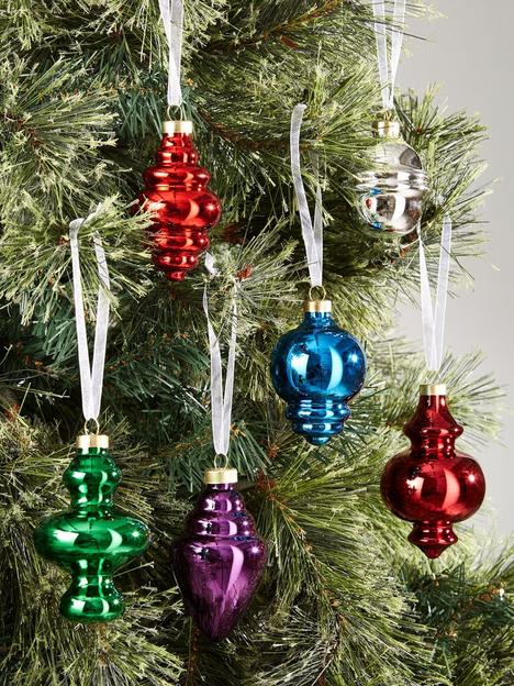 set-ofnbsp6-jewel-glass-christmasnbsptree-decorations