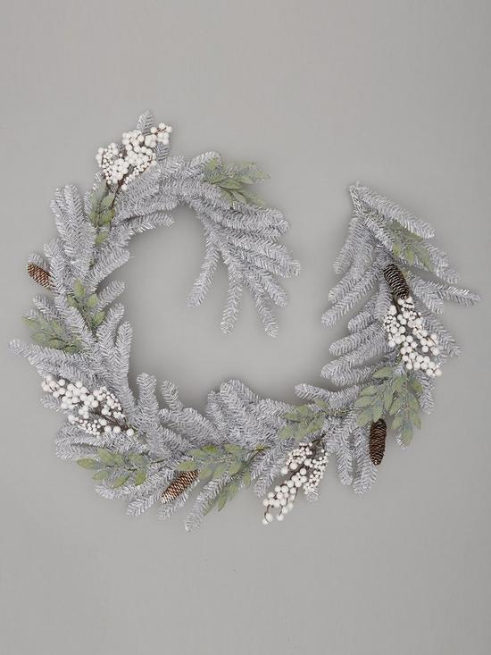 stillFront image of silver-grey-and-white-berry-christmas-garland-ndash-180-cmnbsp