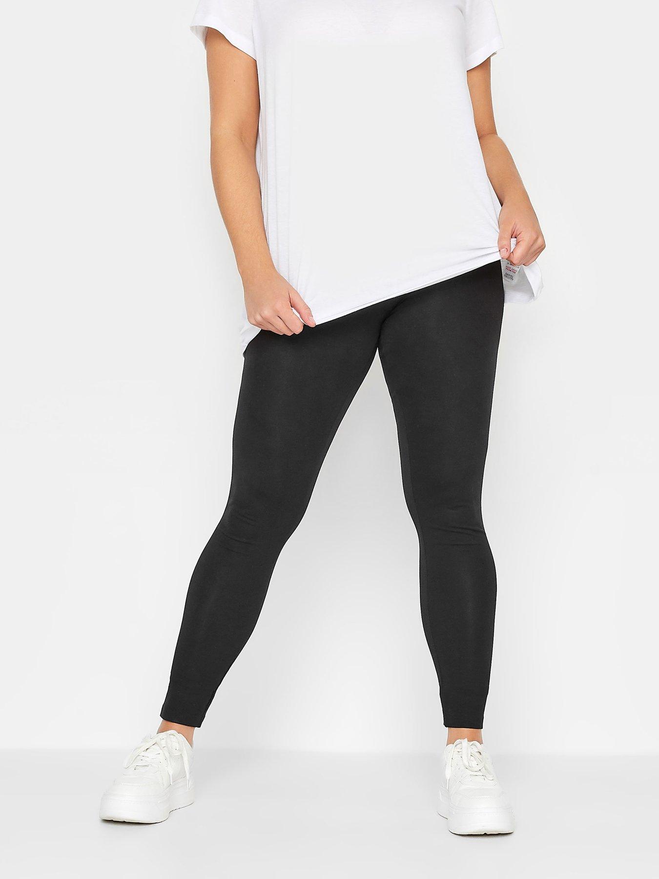 front image of yours-cotton-elastane-leggings-black