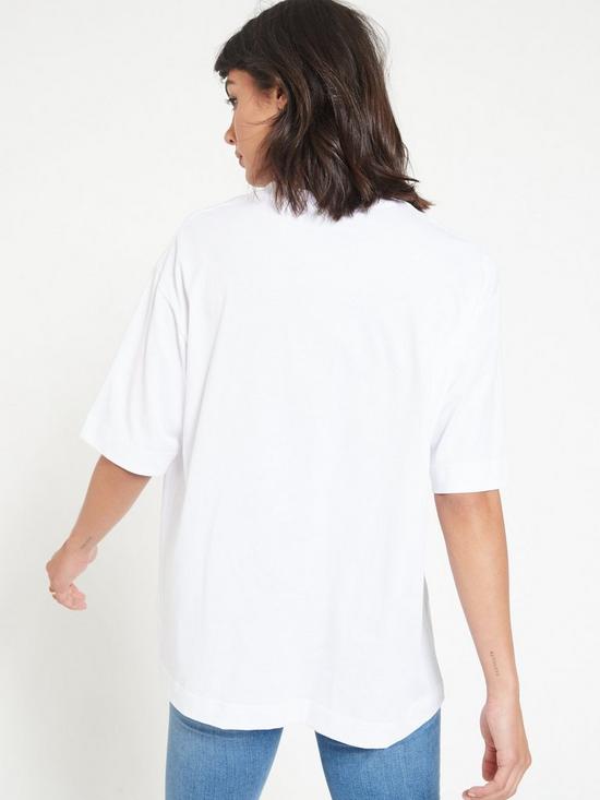 stillFront image of v-by-very-oversized-longline-t-shirt-white