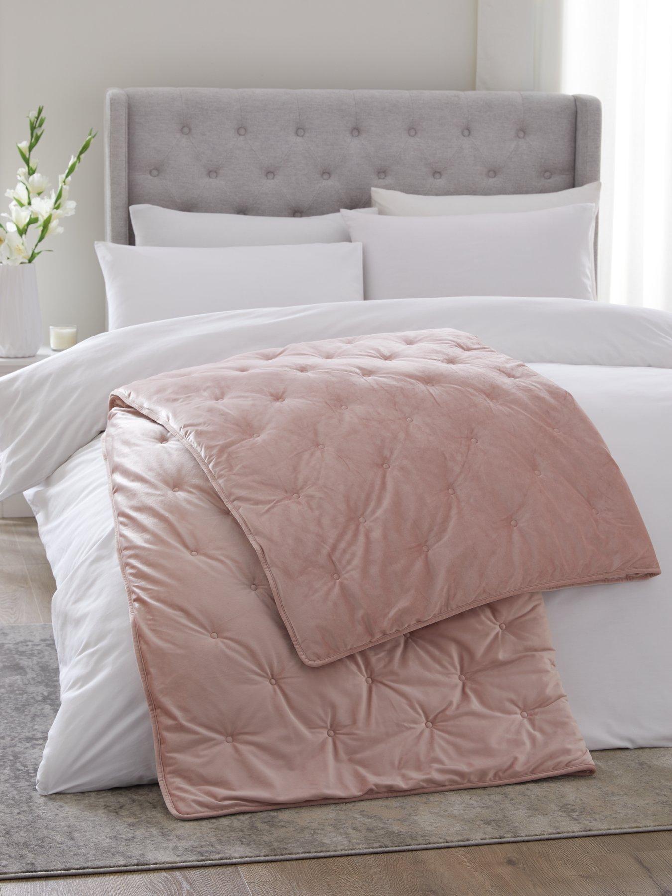 The Very Collection Luxury Velvet Quilted Throw - Grey