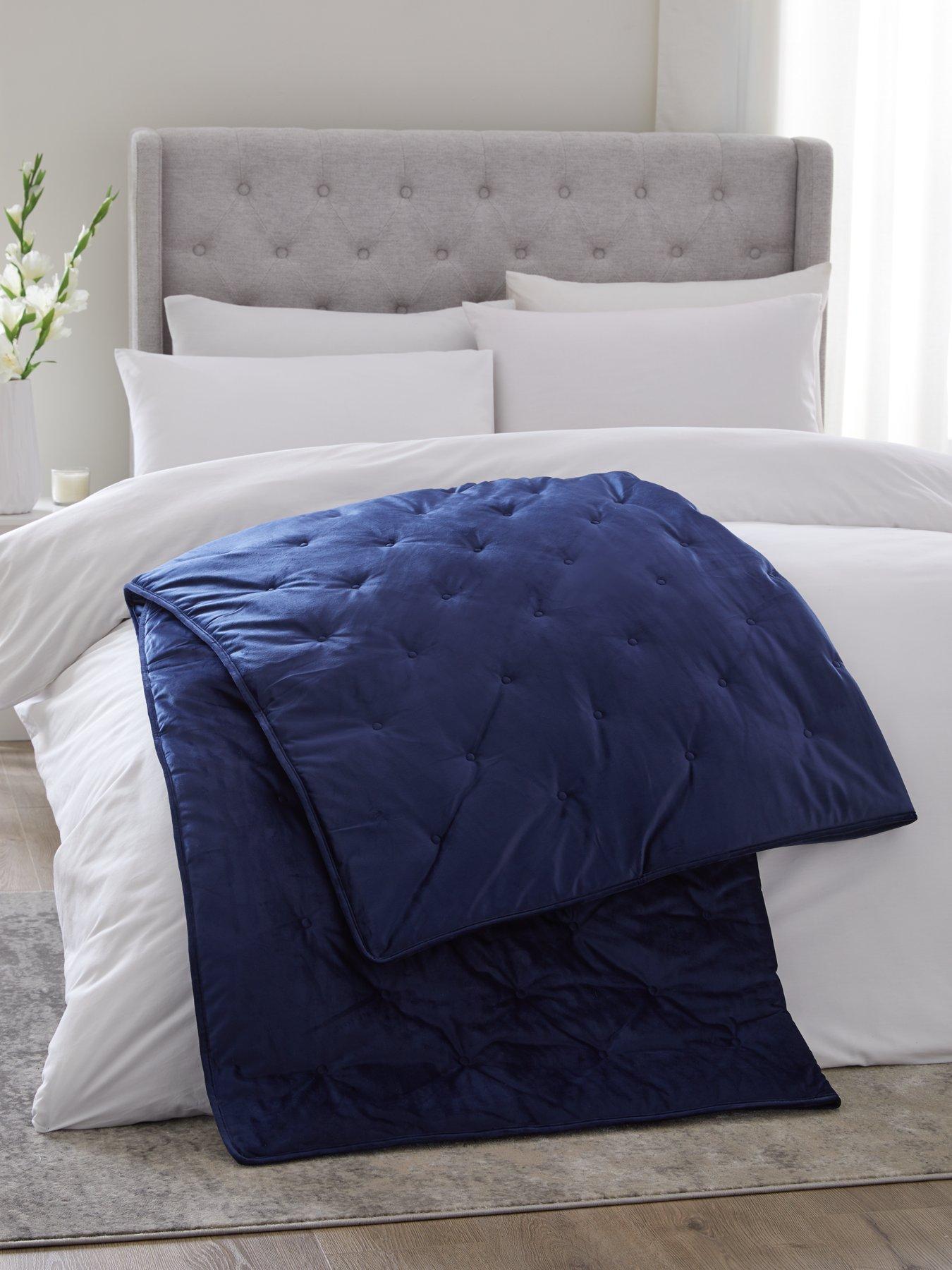 Image 1 of 2 of The Very Collection Luxury Velvet Quilted Throw - Grey