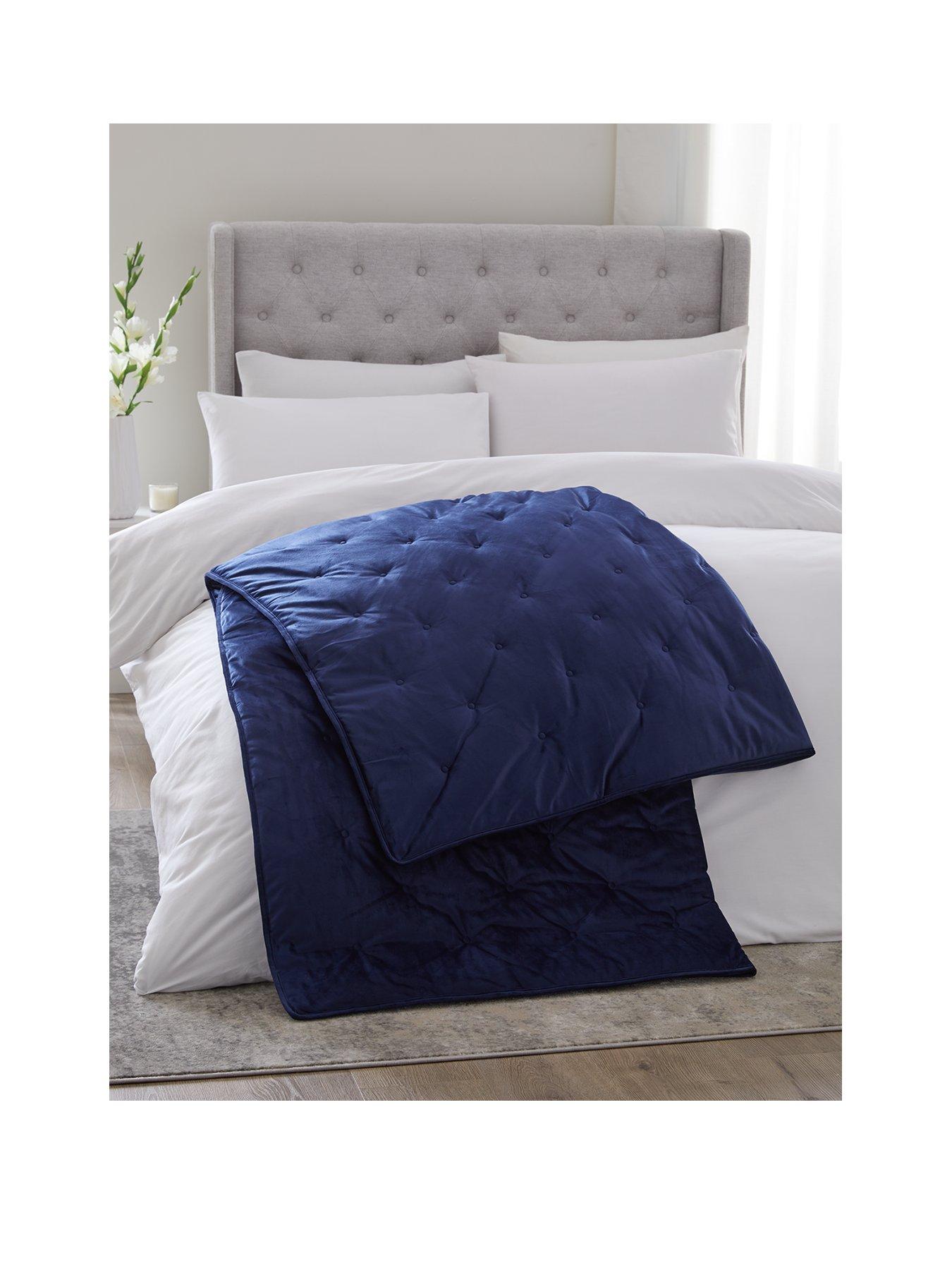 Image 2 of 2 of The Very Collection Luxury Velvet Quilted Throw - Grey