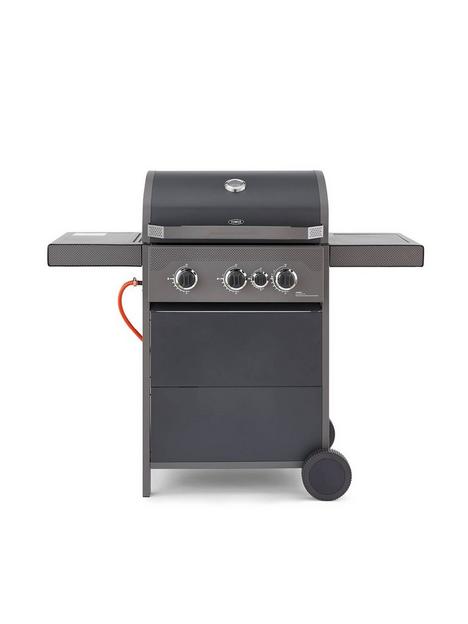 tower-t978501-stealth-3000-three-burner-porcelain-enamel-gas-bbqnbspwith-additional-side-burner-thermometer-and-rust-proof-design--nbspblack