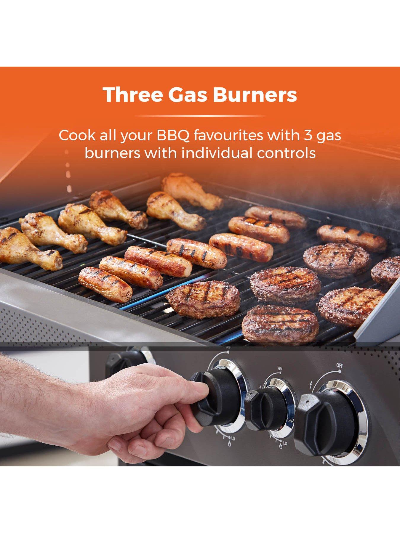  image of tower-stealth-3000-3-burner-porcelain-gas-bbq-with-precision-thermometer-and-rust-proof-design-t978501-black