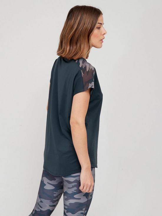 stillFront image of v-by-very-sustainablenbsppolyester-mesh-shoulder-t-shirt-camo