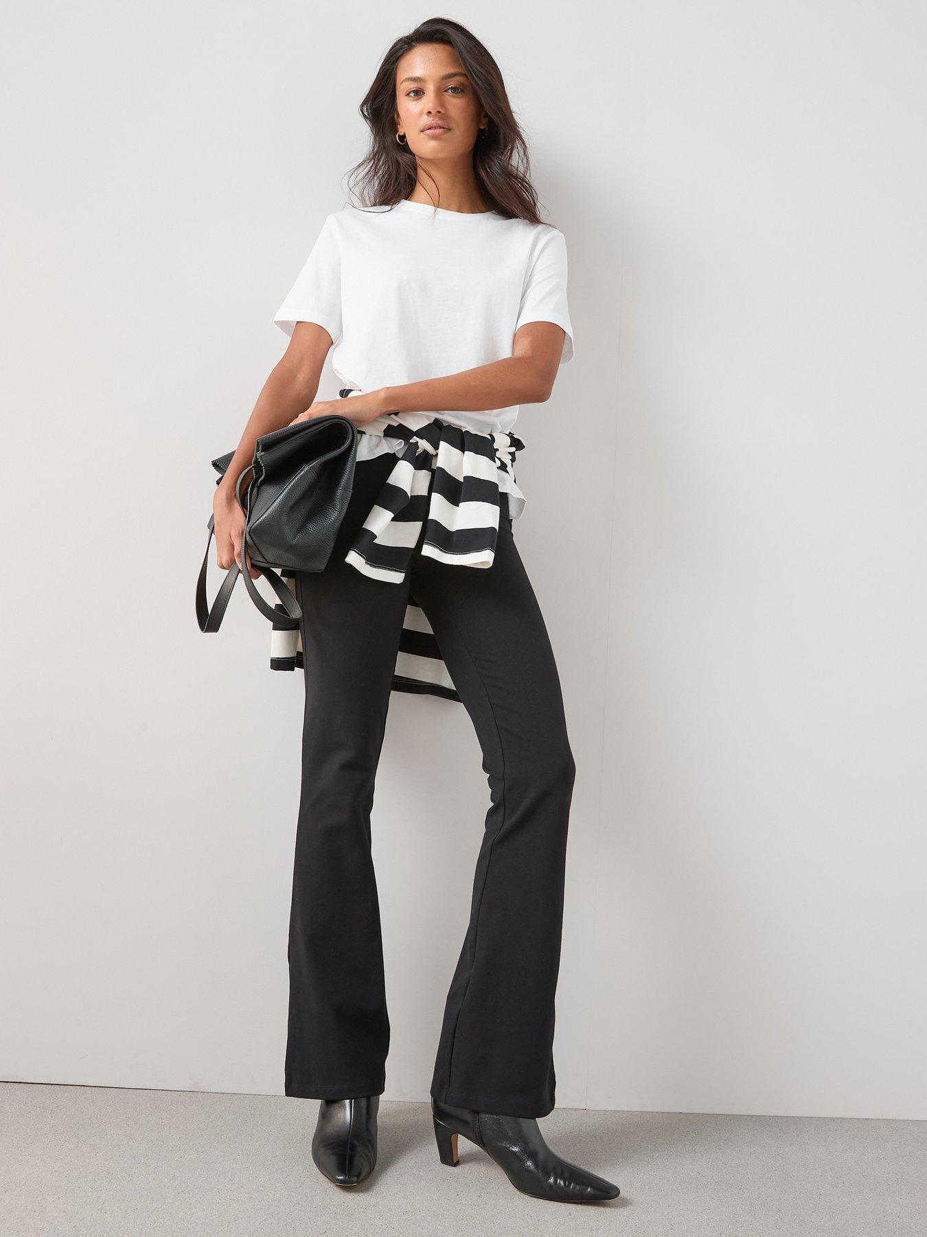 Image 6 of 6 of The Very Collection Womens High Waist Flared Yoga Trousers - Black