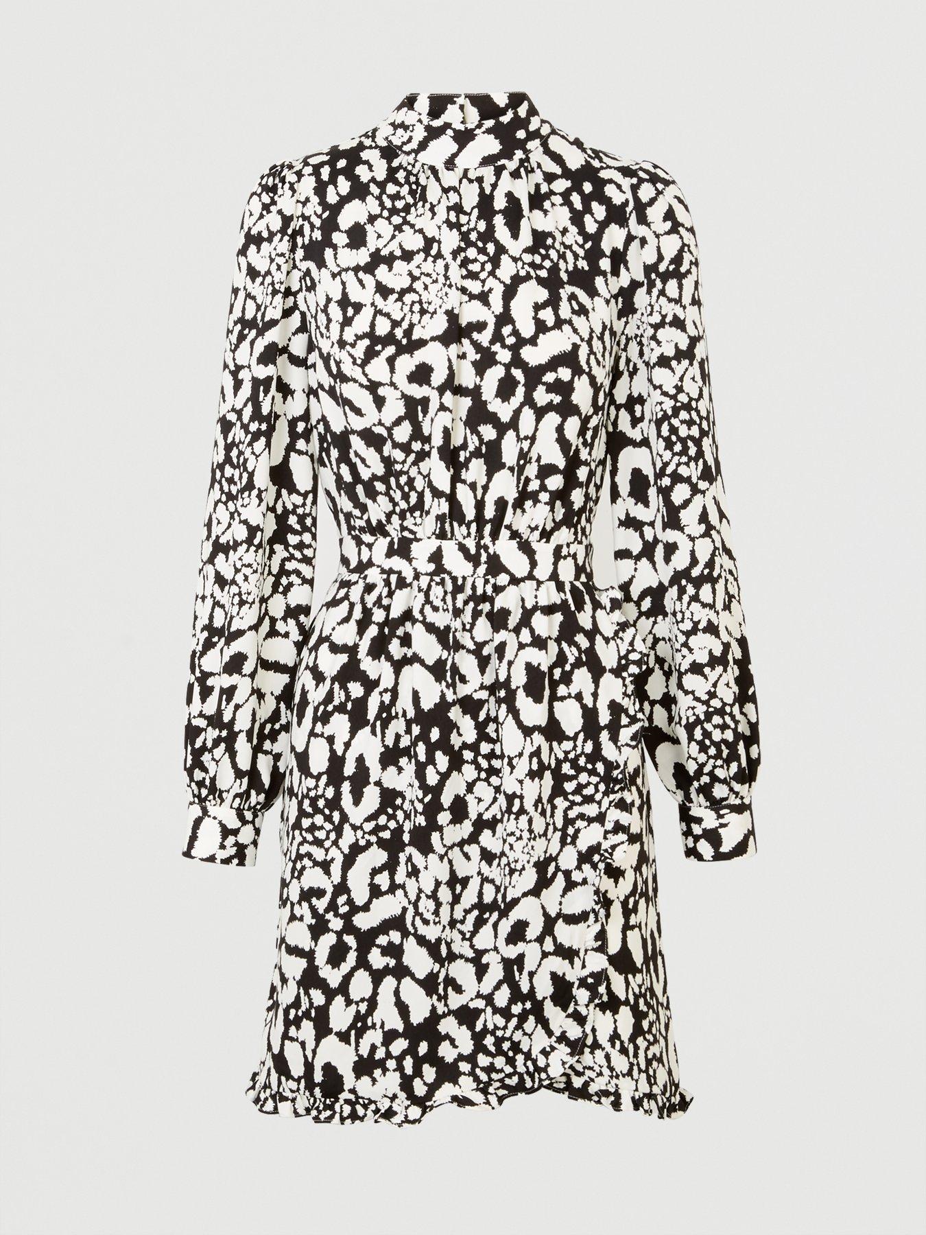 michelle keegan high neck printed mini dress