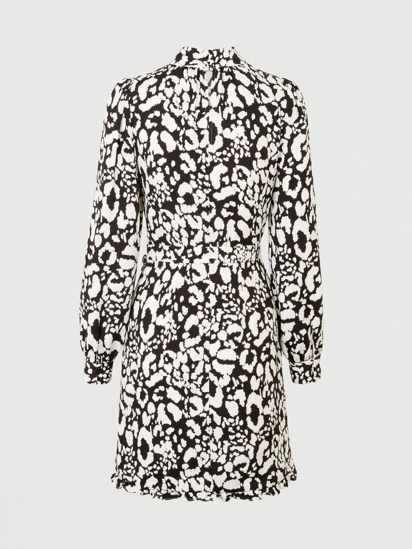 michelle keegan high neck printed mini dress