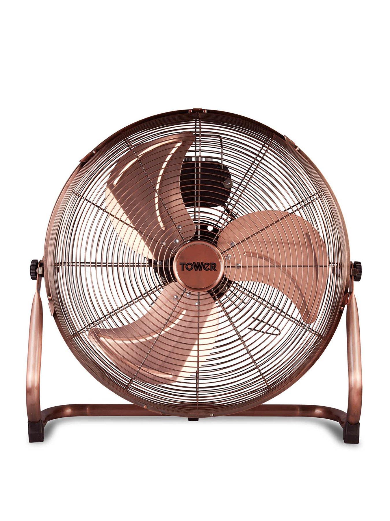 Tower T662000C High-Speed Velocity Floor Fan with Adjustable Tilt, Long-Life Motor, 18 inch, 100W, Copper