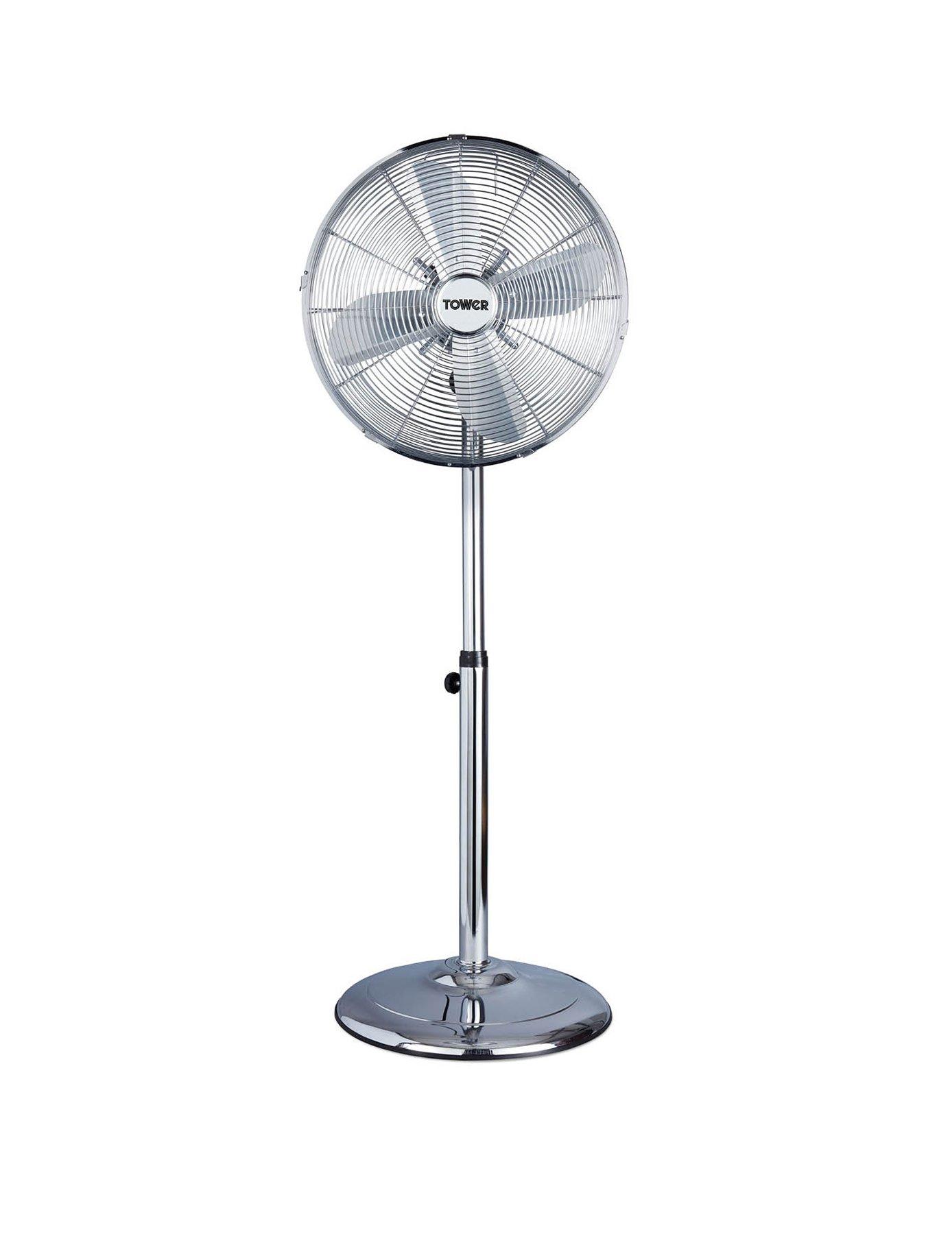 Image 1 of 6 of Tower T637000&nbsp;16 inch Metal Pedestal Fan with 3 Speeds&nbsp;- Chrome