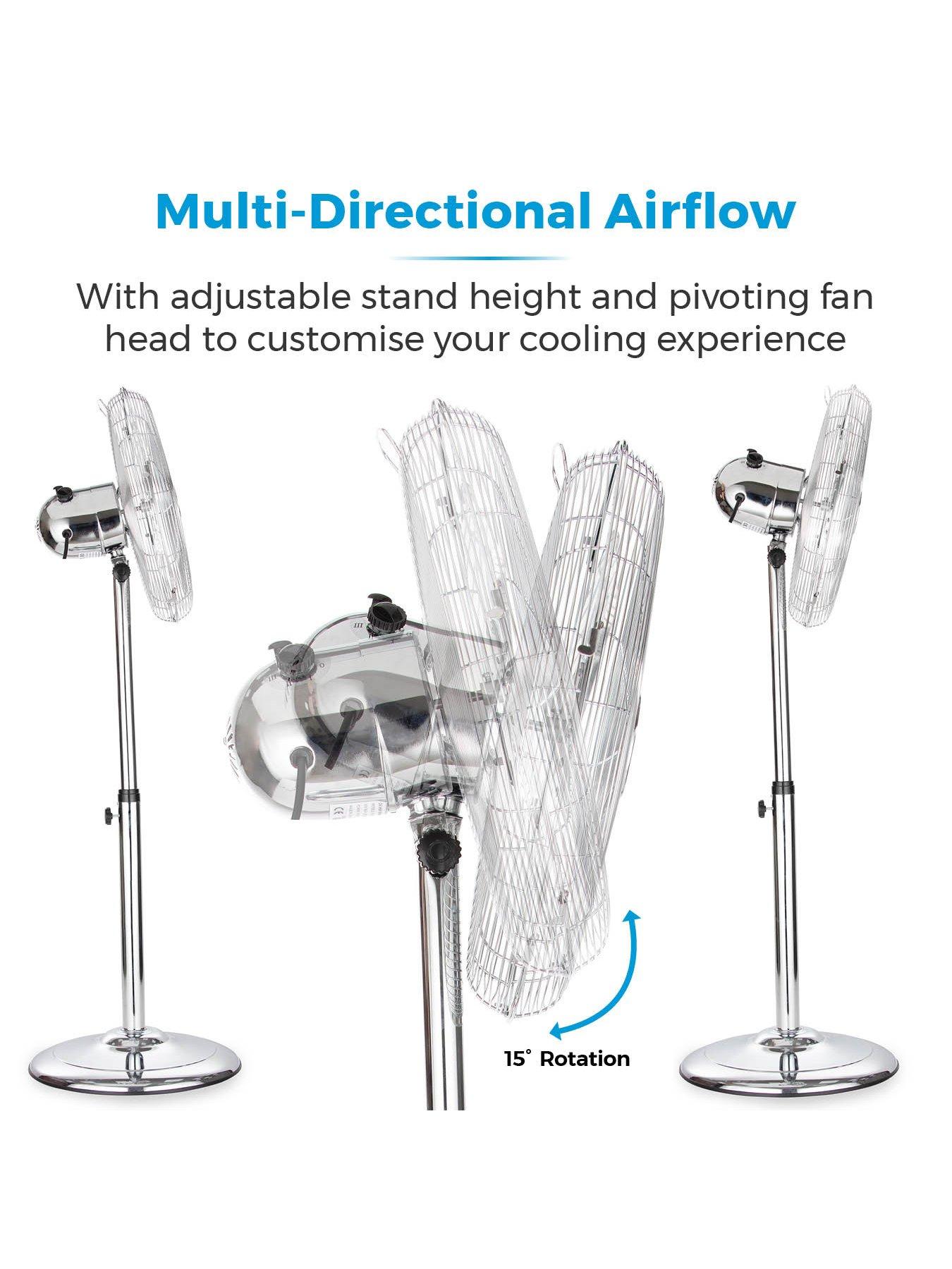 Image 6 of 6 of Tower T637000&nbsp;16 inch Metal Pedestal Fan with 3 Speeds&nbsp;- Chrome