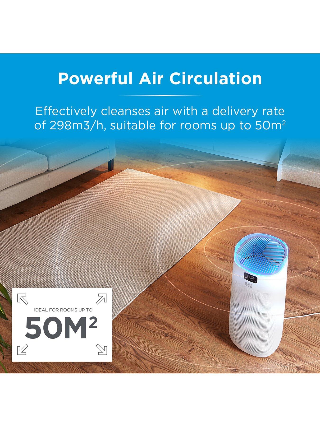 Image 4 of 6 of Black & Decker Air Purifier with Air Quality Sensor, 8-Hour Timer, White, BXAP62002GB