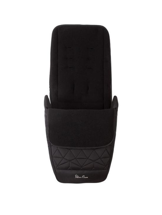front image of silver-cross-clic-footmuff-black