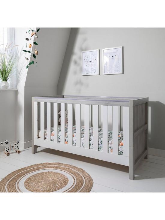 stillFront image of tutti-bambini-modena-3-in-1-cot-bed-grey-ashwhite