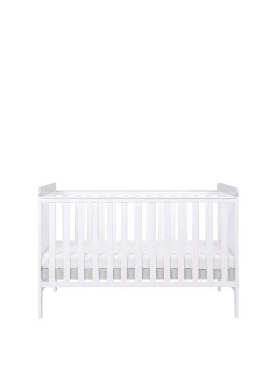 front image of tutti-bambini-rio-cot-bed-with-cot-top-changer-amp-mattress-whitedove-grey