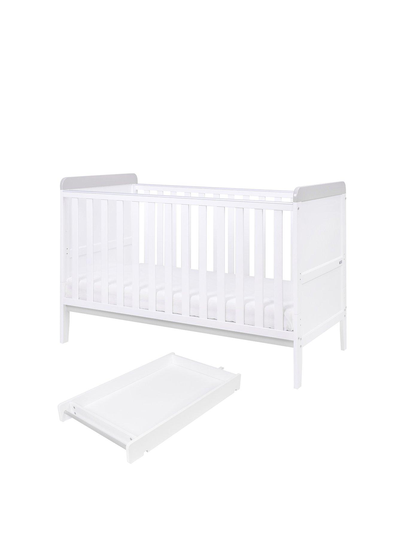  image of tutti-bambini-rio-cot-bed-with-cot-top-changer-amp-mattress-whitedove-grey