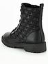  image of v-by-very-girls-star-quilted-lace-up-biker-bootnbsp--black