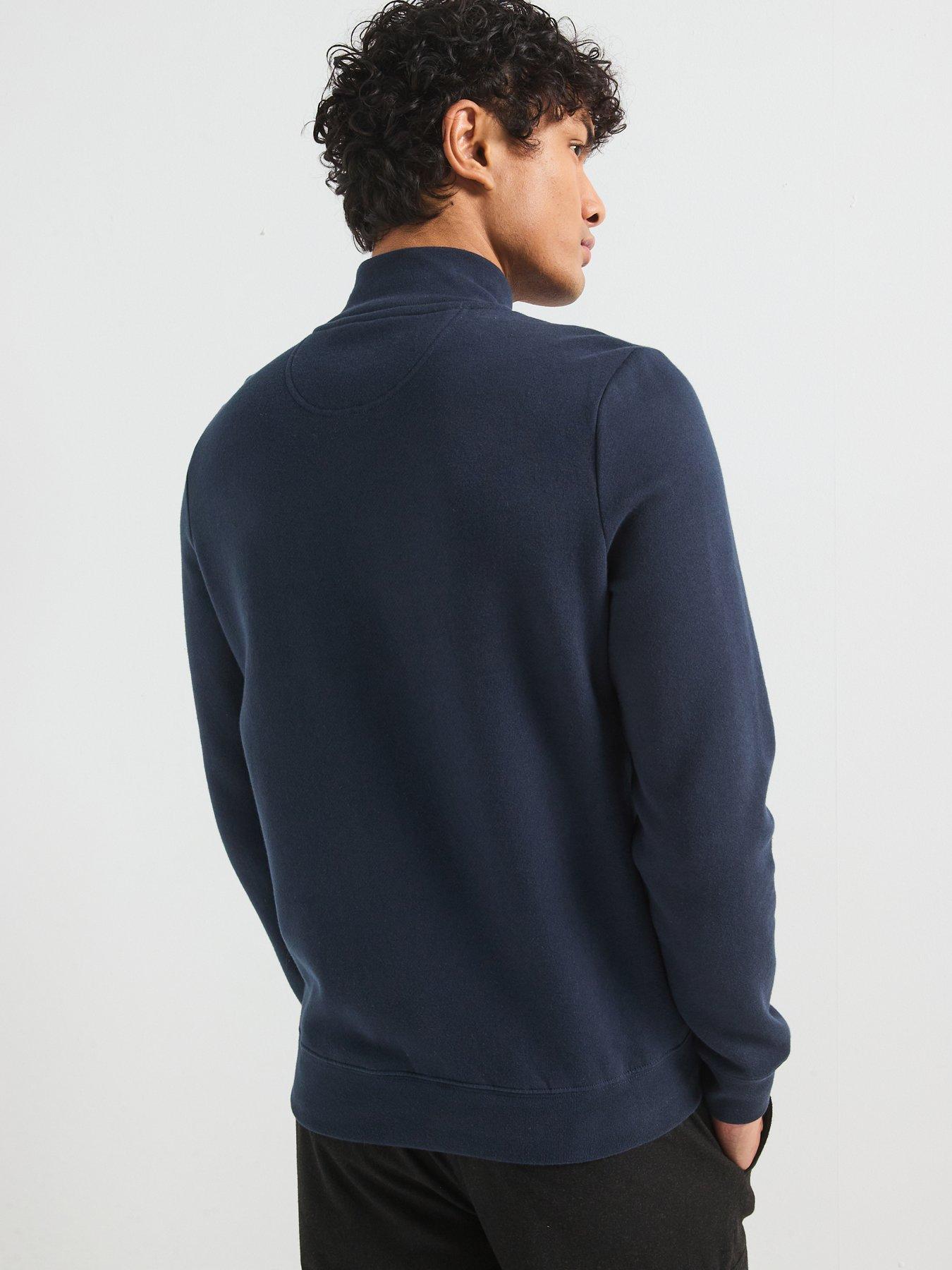  image of barbour-international-international-essential-logo-14-zip-sweat-top-navy