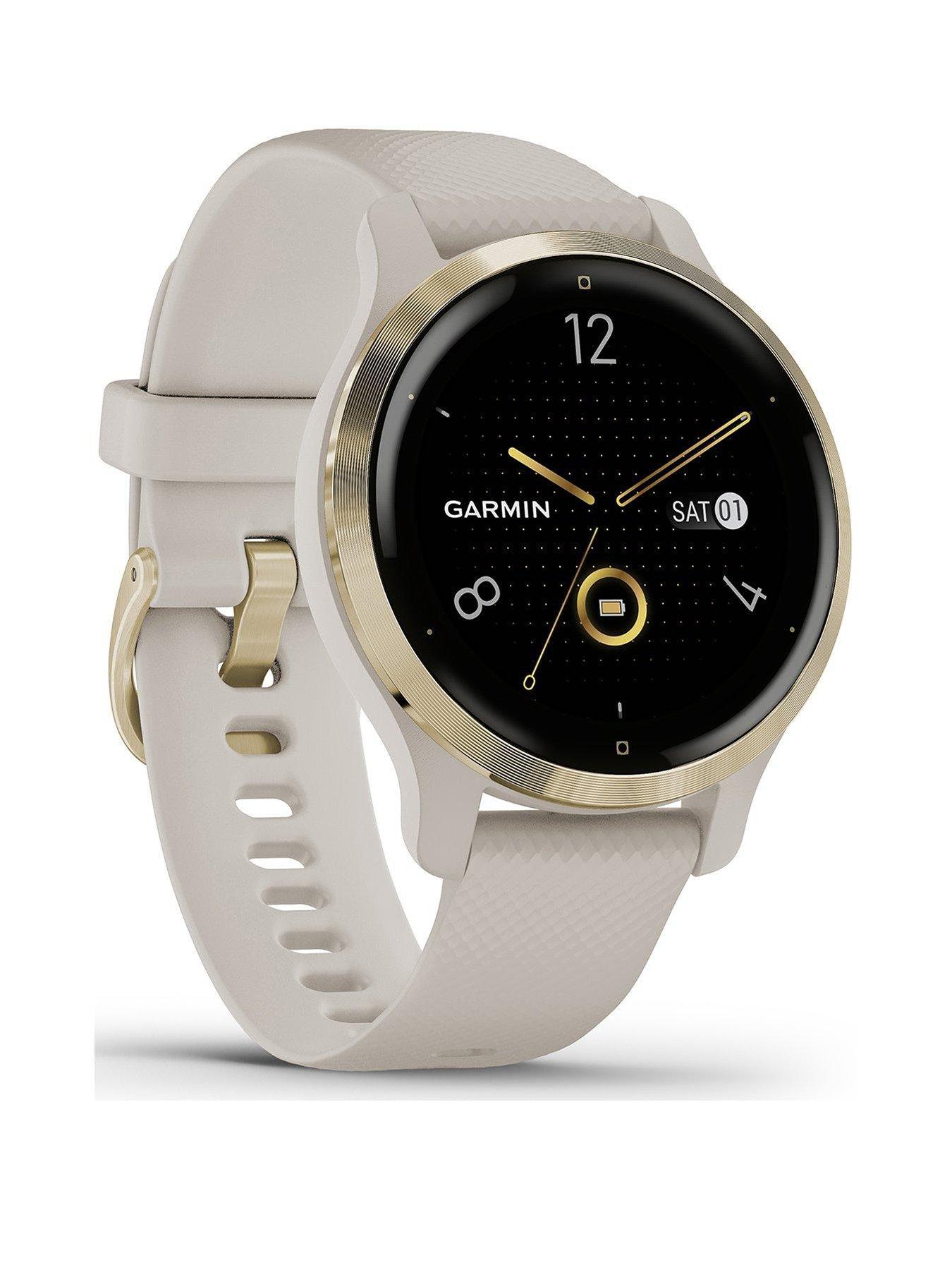 Image 1 of 8 of Garmin Venu 2S, GPS, Wi-Fi, Rose Gold + White, WW