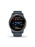  image of garmin-venu-2-gps-smartwatch-silver-bezel-with-granite-blue-case-and-silicone-band