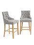  image of very-home-warwick-pair-of-velvet-bar-stools-greyoaknbsp--fscreg-certified