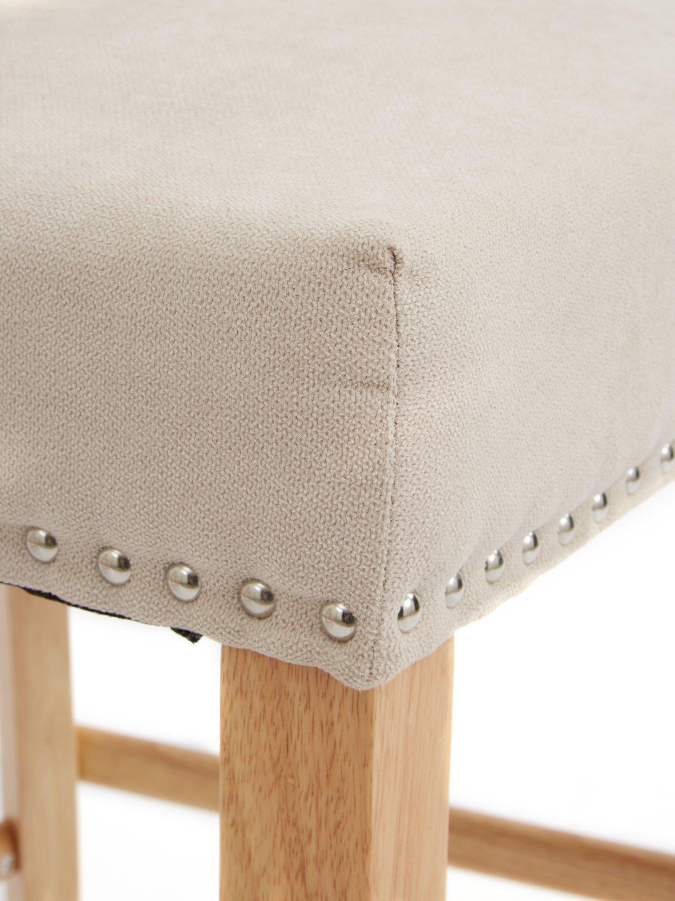 Image 7 of 7 of The Very Collection Warwick Pair of Fabric Bar Stools - Natural/Oak&nbsp;- FSC&reg; Certified