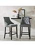  image of very-home-pair-of-warwick-velvet-bar-stools-charcoalblack