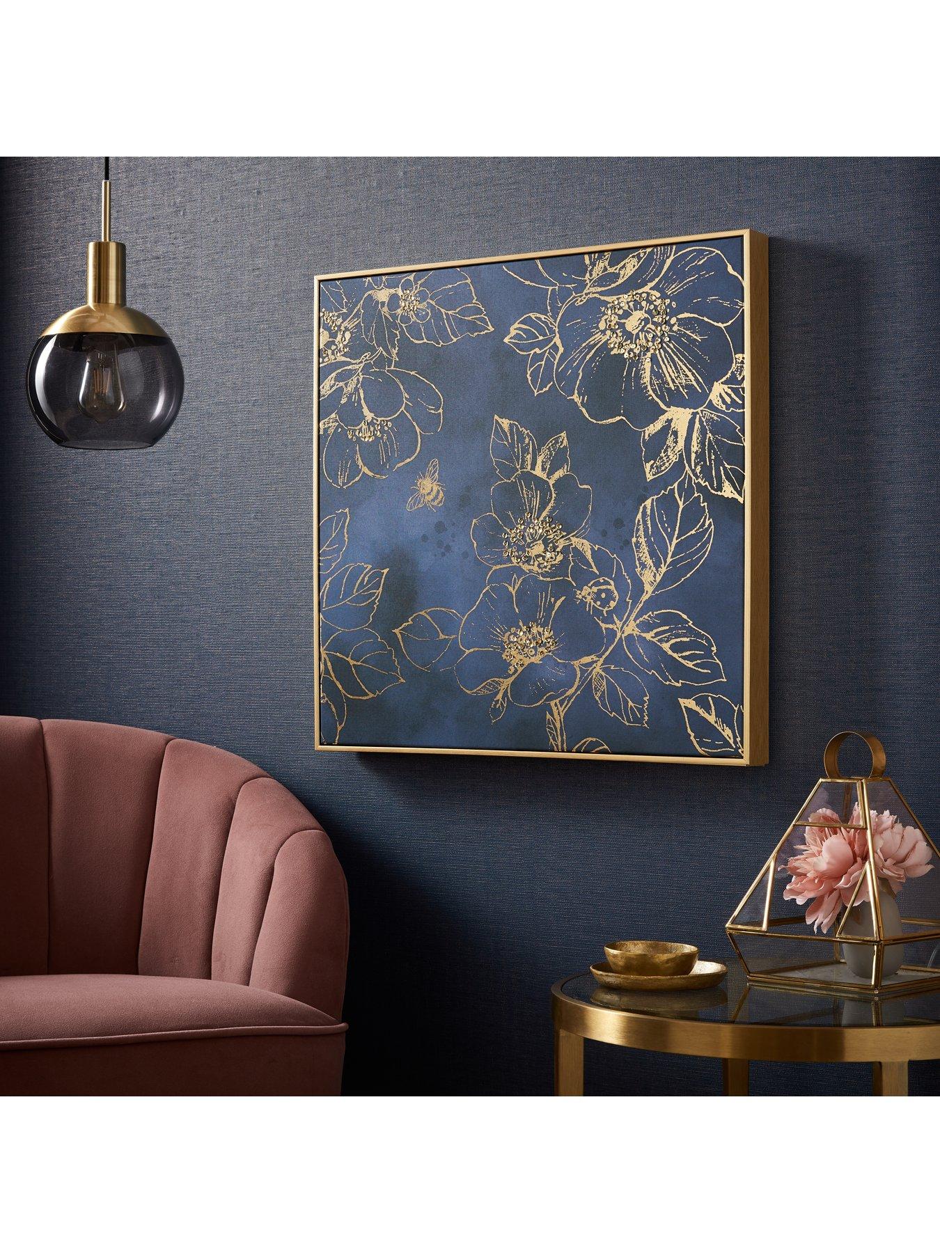  image of art-for-the-home-golden-blooms-framed-canvas