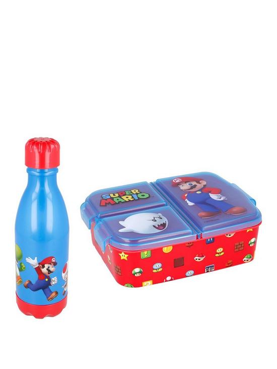 front image of mario-water-bottle-and-lunch-box