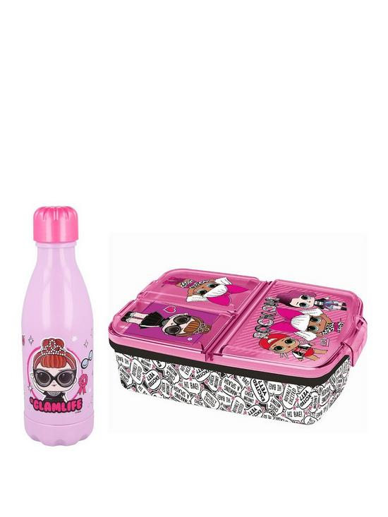 front image of lol-surprise-lol-surprise-water-bottle-and-multi-compartment-lunch-box