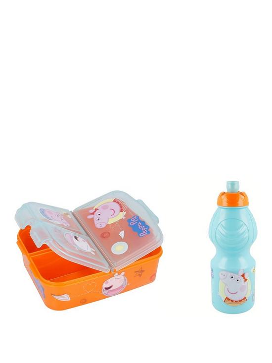 front image of peppa-pig-sports-water-bottle-and-lunch-box